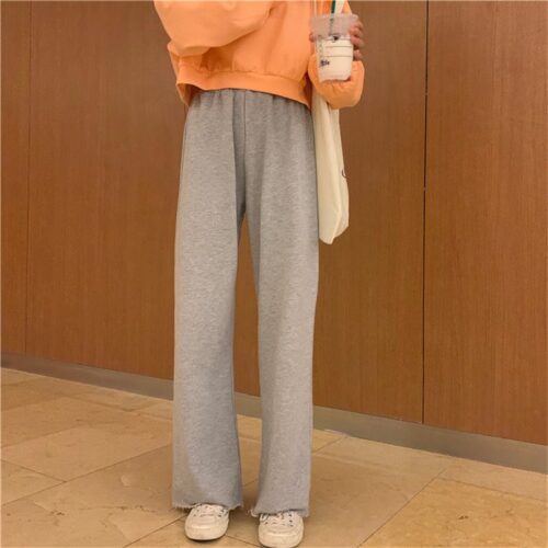Elastic Broadcloth Straight Solid Pants