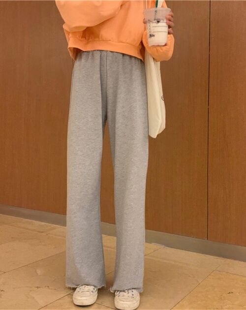 Elastic Broadcloth Straight Solid Pants