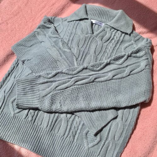 Winter Turn-down Collar Solid Twist Sweater - Image 5