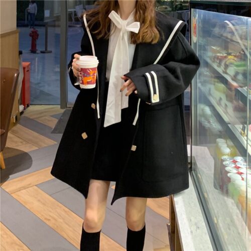 Mid-Long Faux Woolen Coat