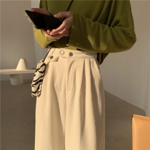 Autumn / Winter Korean Corduroy Loose Solid Pants - Image 5