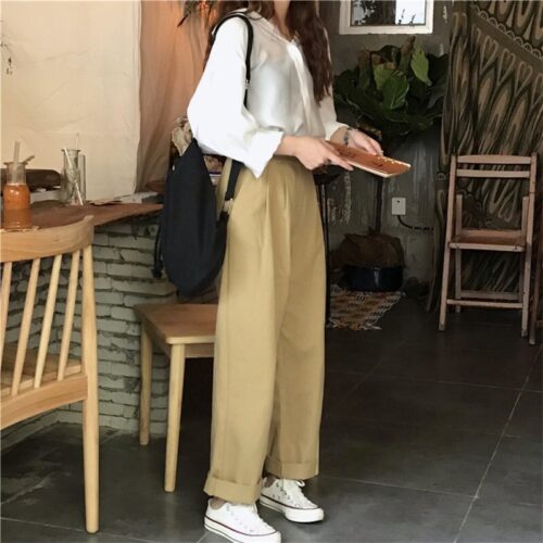 Spring / Autumn Loose Straight Solid Pants - Image 3