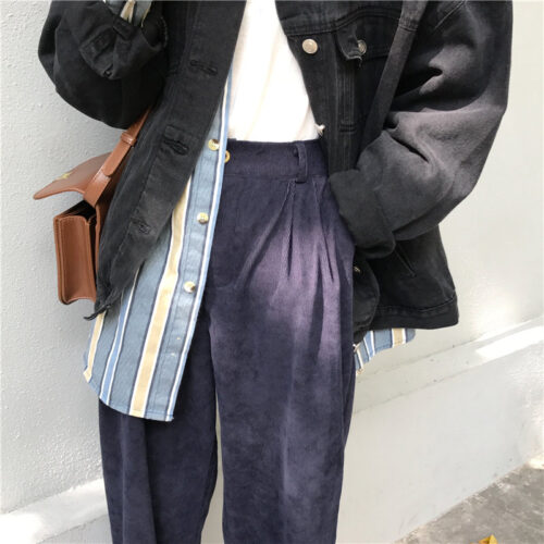Spring / Autumn Elastic High Waist Straight Solid Pants - Image 5