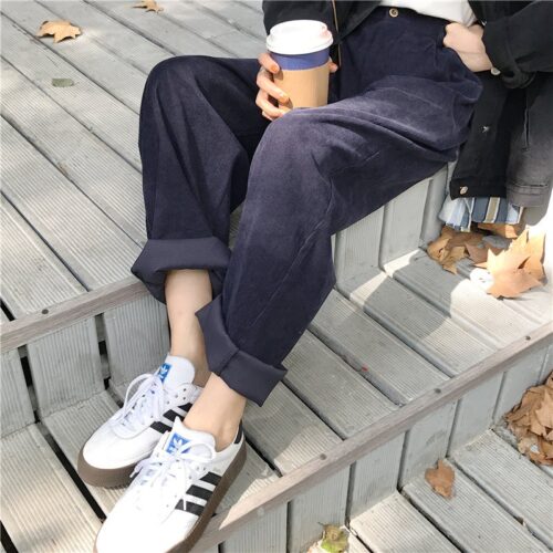 Spring / Autumn Elastic High Waist Straight Solid Pants - Image 4