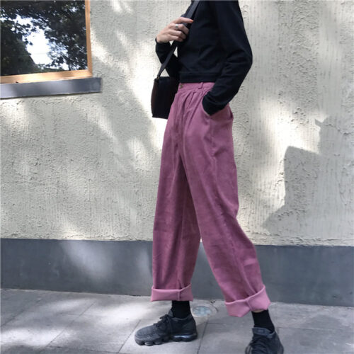 Spring / Autumn Elastic High Waist Straight Solid Pants - Image 2