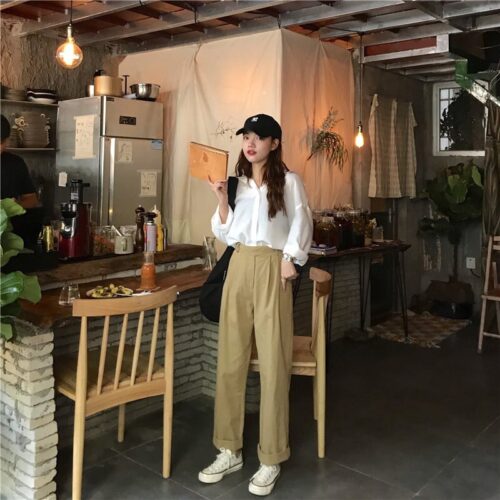 Spring / Autumn Loose Straight Solid Pants - Image 4