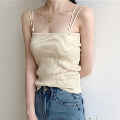 Summer Korean Basic Solid Cotton Camisole