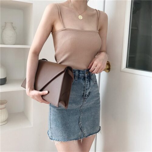 Summer Korean Basic Solid Cotton Camisole - Image 4