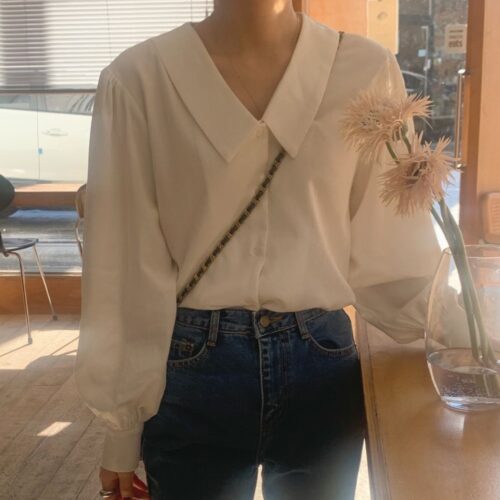 Spring / Autumn Chelsea Collar Long Sleeves Solid Blouse - Image 2