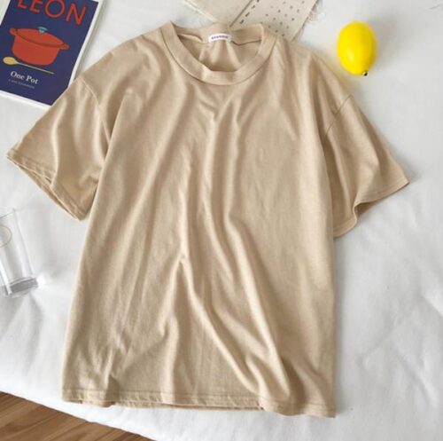 Summer O-Neck Short Sleeves Minimalist Loose Basic T-Shirt - Image 10