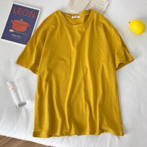 Summer O-Neck Short Sleeves Minimalist Loose Basic T-Shirt - Image 16