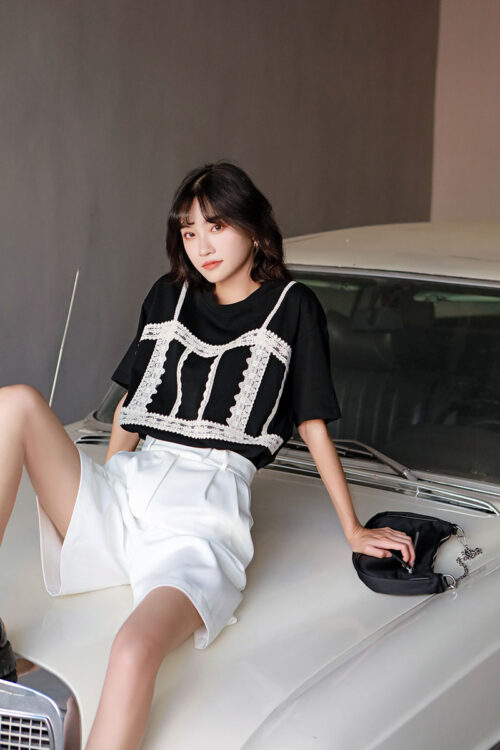 Summer Korean High Waist Loose White Shorts - Image 4
