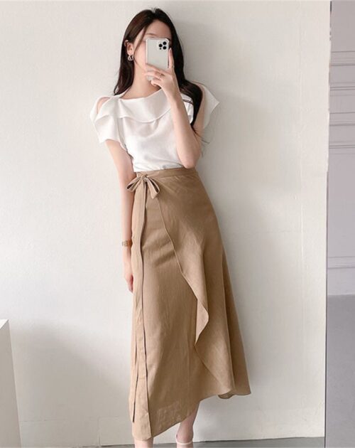 O-Neck Flying Sleeves Blouse