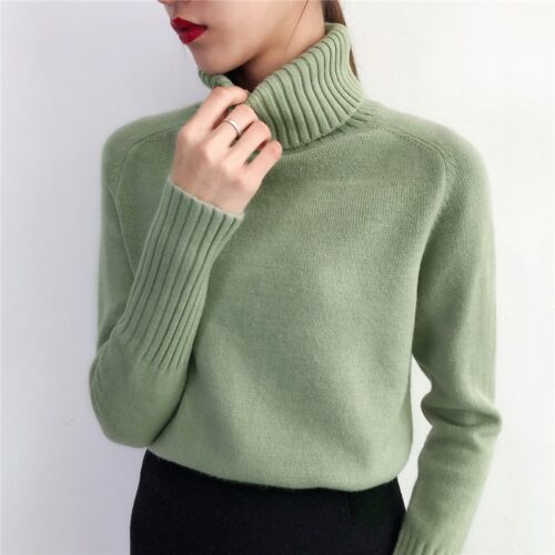 Winter Korean Turtleneck Long Sleeves Cashmere Sweater