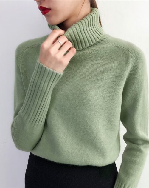 Winter Korean Turtleneck Long Sleeves Cashmere Sweater