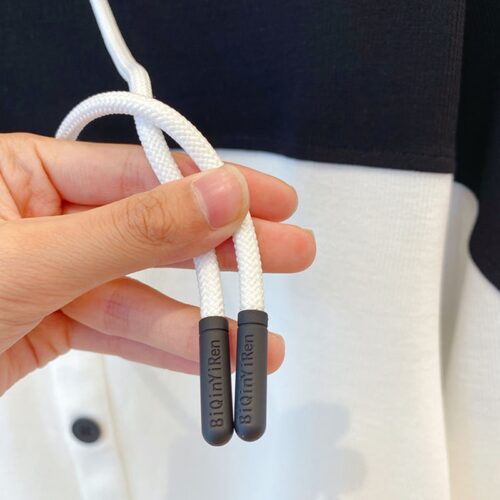 Autumn / Winter Drawstrings Contrast Buttons Hoodie - Image 4