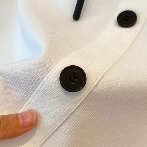 Autumn / Winter Drawstrings Contrast Buttons Hoodie - Image 5