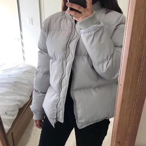 Korean Long Sleeves Cotton Padded Quilted Jacket