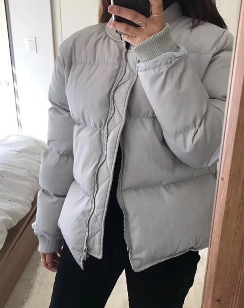 Korean Long Sleeves Cotton Padded Quilted Jacket