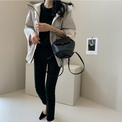 Spring / Autumn Hooded Pockets Zipper Jacket - Image 4