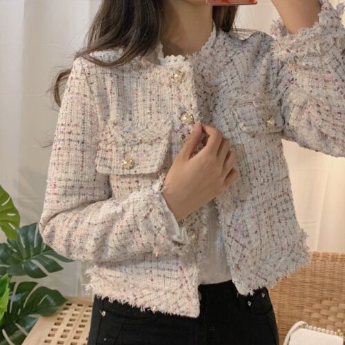 Single-Breasted Tweed Jacket