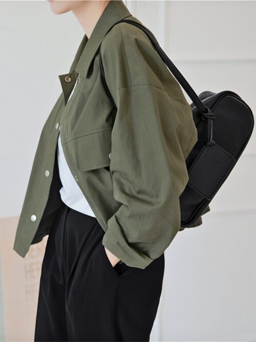 Spring / Autumn Korean Turn-Down Collar Cotton Jacket - Image 3