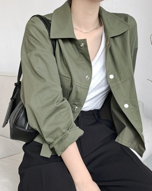 Turn-Down Collar Cotton Jacket