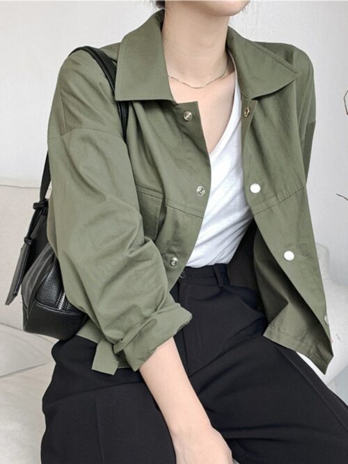 Turn-Down Collar Cotton Jacket