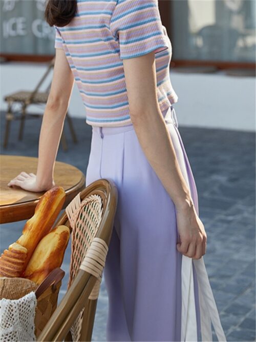 Summer Korean High Waist Straight Solid Suit Pants - Image 5
