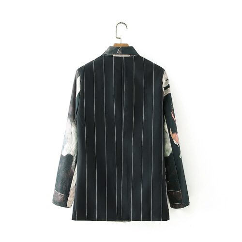Spring / Autumn Korean Notched Collar Pockets Buttons Tie-dye Blazer - Image 5