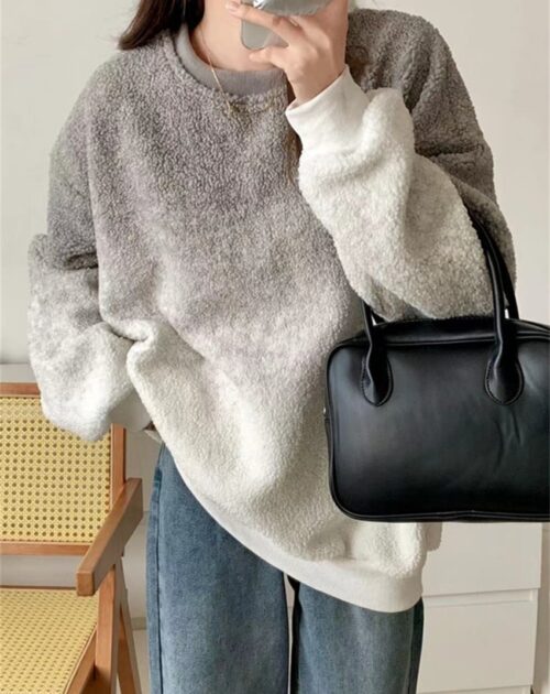Winter O-Neck Long Sleeves Tie-Dye Loose Sweatshirt