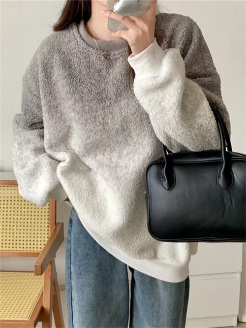 Winter O-Neck Long Sleeves Tie-Dye Loose Sweatshirt