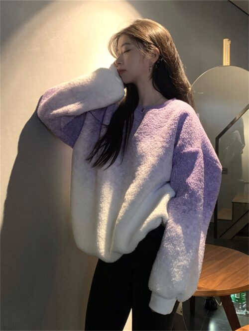 Winter O-Neck Long Sleeves Tie-Dye Loose Sweatshirt - Image 6