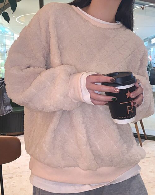 O-Neck Long Sleeves Fake Two-Piece Loose Sweatshirt