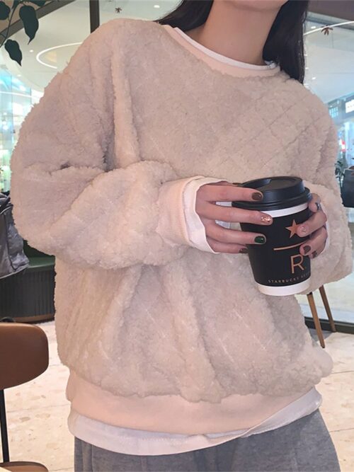 O-Neck Long Sleeves Fake Two-Piece Loose Sweatshirt