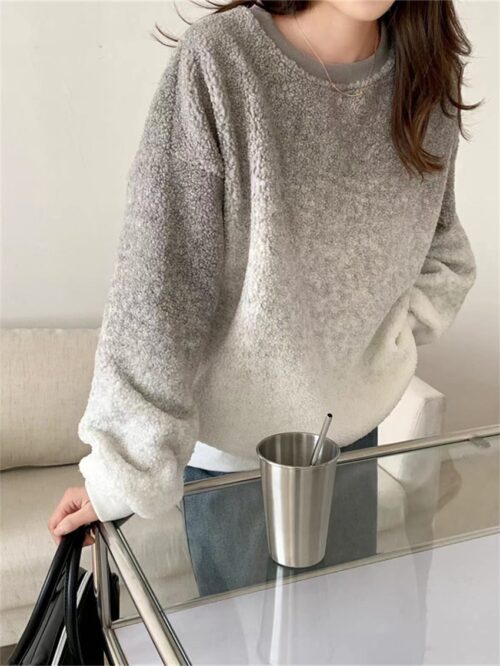 Winter O-Neck Long Sleeves Tie-Dye Loose Sweatshirt - Image 2