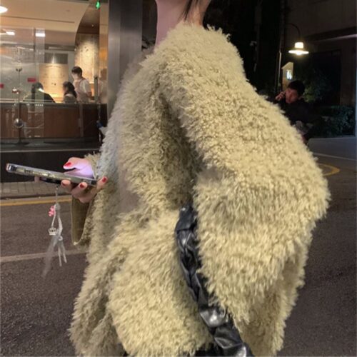 Winter V-Neck Long Sleeves Loose Solid Sweatshirt - Image 6